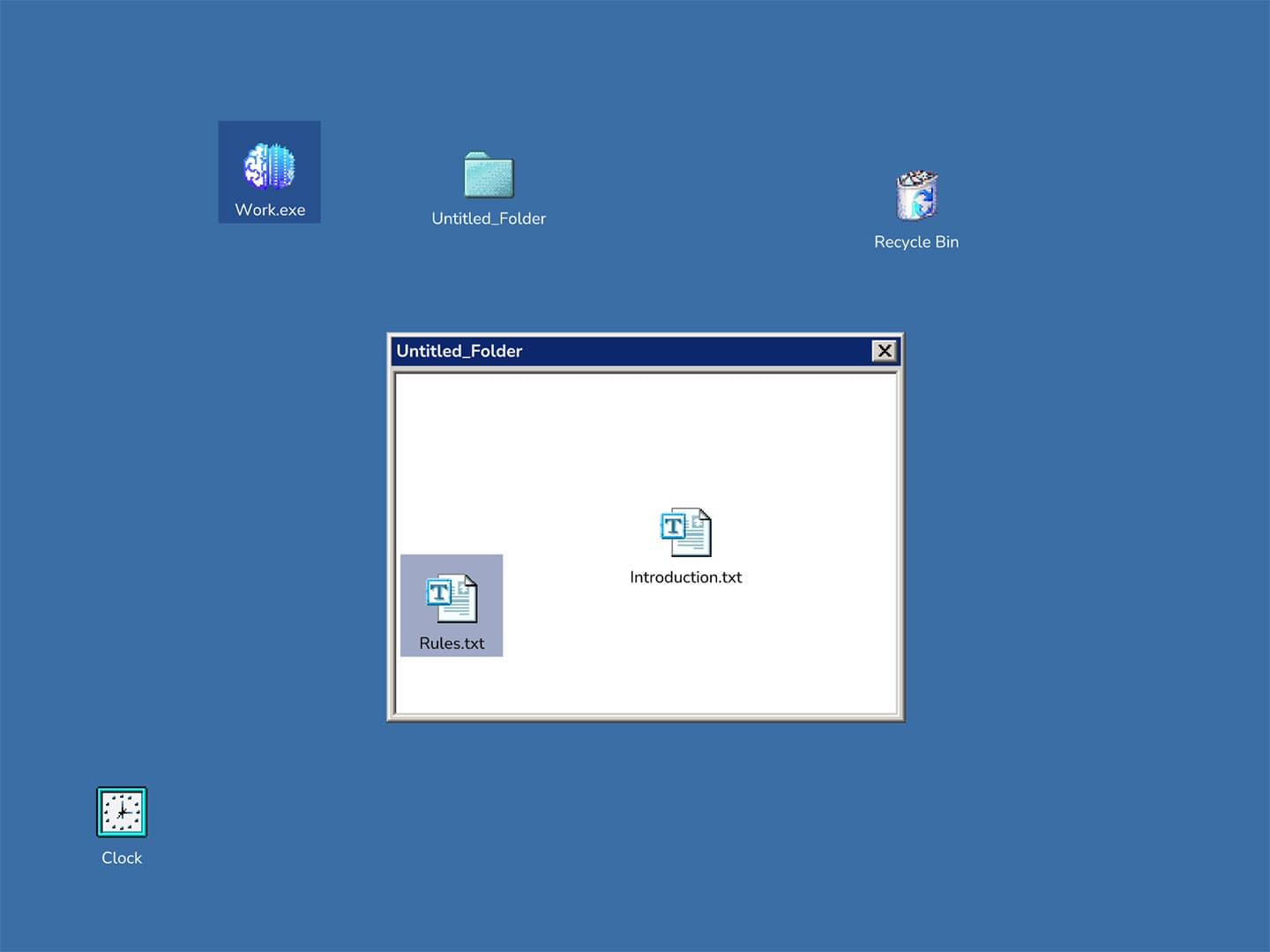 A 90s-style desktop simulation game exploring the digital dystopia.